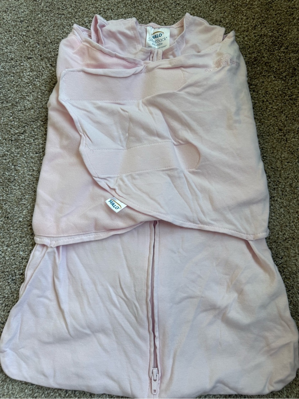 Halo Pink Infant Sleep Sack Swaddle with Two-Way Zipper